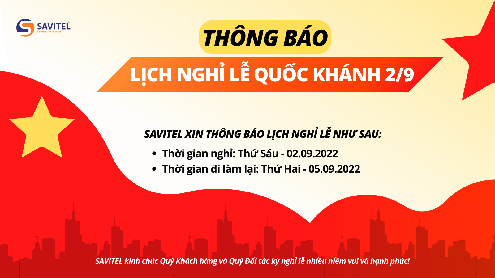 Thông báo lịch nghỉ lễ Quốc khánh 2/9